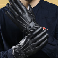 皮手套男秋冬季加绒加厚防风保暖触屏户外骑行电动车自行车摩托车