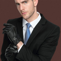 皮手套男秋冬保暖加绒加厚防风防水韩版触屏棉手套户外骑行摩托车