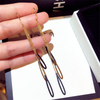 新款时尚韩国波西米亚925纯银耳环夸张长款精致个性百搭森系几何型气质百搭羽毛耳坠女配饰品