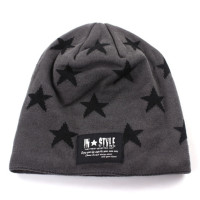帽子男冬天男士针织帽韩版潮款男星星毛线帽男冬季绒线帽加厚保暖