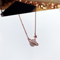 新款时尚日韩潮流超闪水钻星星气质18K玫瑰金锁骨链短款项链女