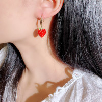 新款时尚韩国925纯银耳环精致潮流超美草莓气质百搭耳钉耳坠女