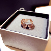 新款时尚韩版欧美精致超闪镶水钻气质百搭开口戒指指环女