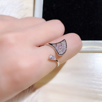 新款时尚韩版欧美潮流超闪镶水钻气质百搭开口戒指指环女