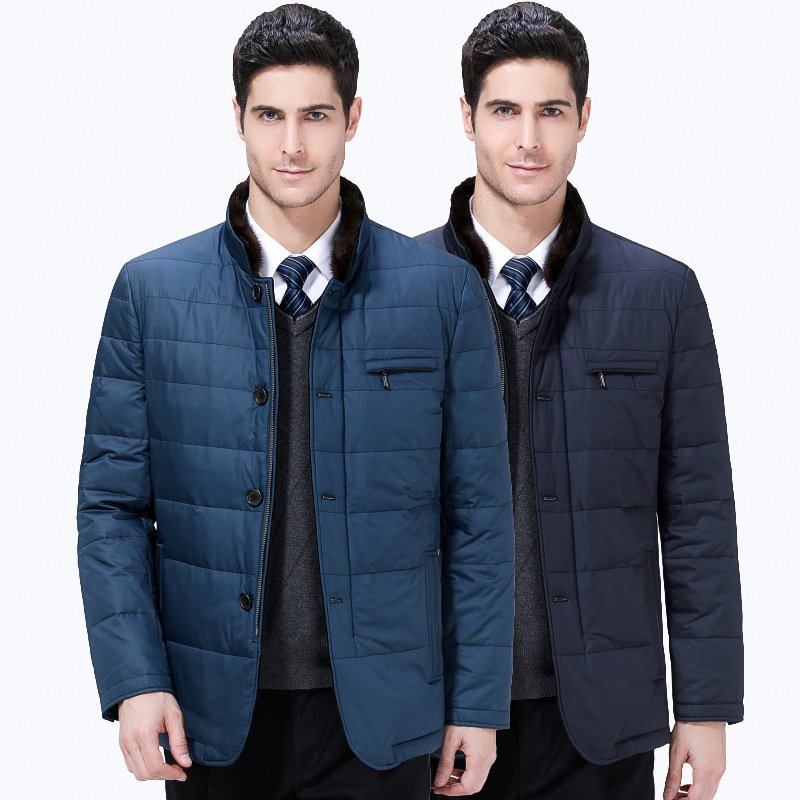 男士羽绒服中老年2017冬装新款宽松高档商务男装羽绒衣