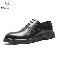 公牛乐途2021皮鞋男真皮商务正装英伦休闲鞋软皮结婚新郎鞋婚礼韩版内增高男鞋