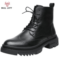 公牛乐途2021马丁靴男高帮英伦风切尔西靴厚底短靴年新款秋冬潮ins男靴子
