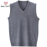 公牛乐途2021秋冬新款背心马甲男士含羊毛无袖针织毛衣坎肩中老年爸爸保暖马甲