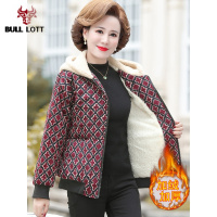 公牛乐途2021妈妈冬装羽绒棉服短款洋气中年女秋冬棉衣外套中老年女装加绒棉袄