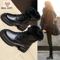 公牛乐途雪地靴女2021年新款棉鞋秋冬女鞋防水英伦风马丁短靴冬季加厚加绒