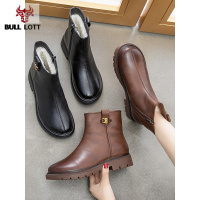 公牛乐途2021羊毛加绒加厚妈妈鞋真皮棉鞋女冬季短靴舒适女鞋纯棉靴中老年靴子