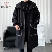 公牛乐途2021风衣男中长款春秋季潮牌ins韩版潮流痞帅大衣宽松休闲派克服外套