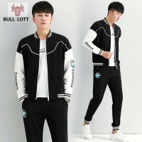 公牛乐途男士运动套装春秋季2021新款潮流卫衣搭配帅气休闲棒球服外套男装