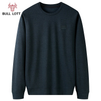 公牛乐途2021大码男装圆领长袖T恤男加肥加大胖子秋装肥佬宽松纯色体恤打底衫