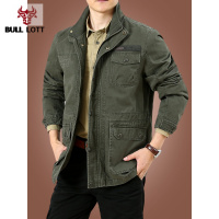 公牛乐途2021工装夹克男外套春秋百搭休闲纯棉中年男装秋装宽松大码男士上衣服