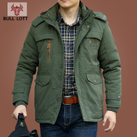 公牛乐途2021男士棉袄冬季加厚加绒外套男秋冬大码棉衣新款男装上衣防寒服