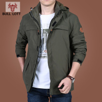 公牛乐途2021中年男士外套春秋款休闲夹克男秋季男装新款冲锋衣男秋装上衣