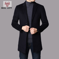 公牛乐途2021毛呢大衣男中长款秋冬季加厚夹棉妮子西装英伦风羊毛双面呢子外套定做款