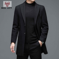 公牛乐途2021男士双面呢子外套秋冬季毛呢大衣韩版中长款加厚羊毛西服中款风衣定做款