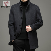 公牛乐途2021秋冬季加厚男士毛呢大衣中长款双面呢子中年冬装妮子外套羊毛风衣定做款