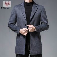 公牛乐途2021毛呢大衣男中长款秋冬加厚双面呢子羊毛西装冬季中款风衣妮子外套定做款