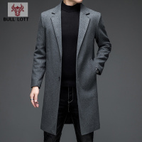 公牛乐途2021秋冬毛呢大衣男中长款冬季商务西服加厚风衣羊毛西装双面呢子外套定做款