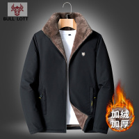 公牛乐途2021羊羔绒棉衣男士秋冬季加绒外套爸爸冬装棉袄宽松大码中老年棉服男
