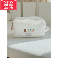 可莉允立体华夫格刺绣收纳包婴儿床尾挂袋手提化妆包多用途