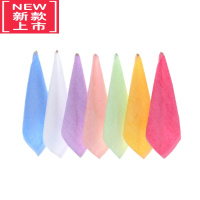 可莉允7条优惠装竹纤维方巾婴儿童幼儿园小毛巾白色洗脸面巾比柔软