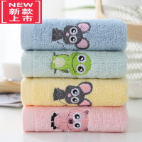 可莉允4条 儿童小毛巾洗脸家用长方形可爱卡通宝宝柔软吸水面巾