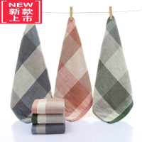 可莉允日系格子纱布成人方巾 柔软吸水家用儿童小毛巾正方形