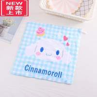 可莉允可爱卡通玉桂狗格子小方巾儿童洗脸巾便携外出擦手小手巾口巾方巾毛巾
