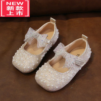 可莉允2022春秋季新款珍珠公主鞋舒适时尚童鞋淑女可爱休闲蝴蝶结儿童鞋运动休闲鞋