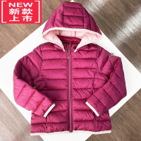 可莉允女孩冬季轻薄棉服 女童连帽短款棉袄防风上衣帽子拆不掉