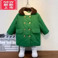可莉允儿童军大衣棉服男童女童宝宝老款东北绿小孩外套棉袄加厚保暖棉衣