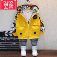 可莉允男童外套春秋装2022新款洋气宝宝上衣中小童秋冬季儿童加厚夹克潮棉服