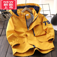 可莉允男童连帽加绒外套秋冬中大儿童冲锋衣防风保暖棉服夹克衫夹棉上衣