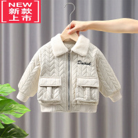 可莉允男童加绒皮衣外套秋冬装2022新款冬季洋气棉衣儿童酷帅加厚棉服潮