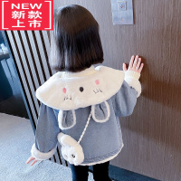 可莉允女童加绒牛仔外套秋冬款2022新款儿童冬季棉服女宝宝冬装加厚上衣