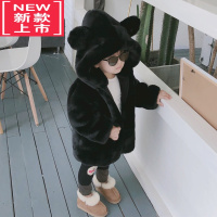 可莉允盼盼熊儿童冬装外套加厚加绒男童女童宝宝皮草绒棉衣棉服