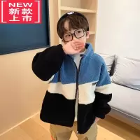可莉允男童棉衣外套冬装2022新款秋冬儿童加绒加厚棉服颗粒绒潮童装