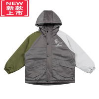 可莉允童装男童棉服夹棉儿童外套2022年秋冬新款中大童恐龙冲锋衣防风潮