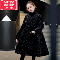 可莉允女童棉服中长款秋冬夹棉加绒加厚外套2022新款洋气连衣裙冬季过年