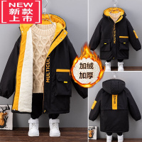 可莉允男童外套秋冬季2021新款中大童洋气加厚棉衣儿童中长款加绒风衣潮棉服