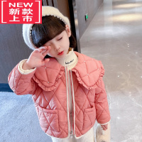 可莉允甜系公主风儿童钉珠娃娃领外套夹棉儿童秋款薄款棉衣女童微厚外套棉服