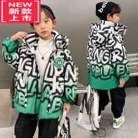 可莉允男童冬装棉服2022新款中大儿童洋气男孩中长款羽绒棉衣夹棉外套潮