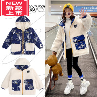 可莉允欧洲站女童羊羔毛外套2022冬季新款中大儿童两面穿洋气加绒毛毛衣棉服