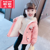 可莉允女童加绒外套秋冬新款加厚中长款棉衣女宝宝冬季棉服派克服小童潮