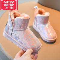 可莉允女童雪地靴2021冬季新款加绒儿童靴子加厚雪地棉鞋子软底男童短靴