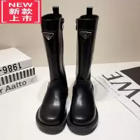 可莉允女童靴子长靴2022新款秋冬季单靴儿童高筒靴小女孩公主皮靴长筒靴